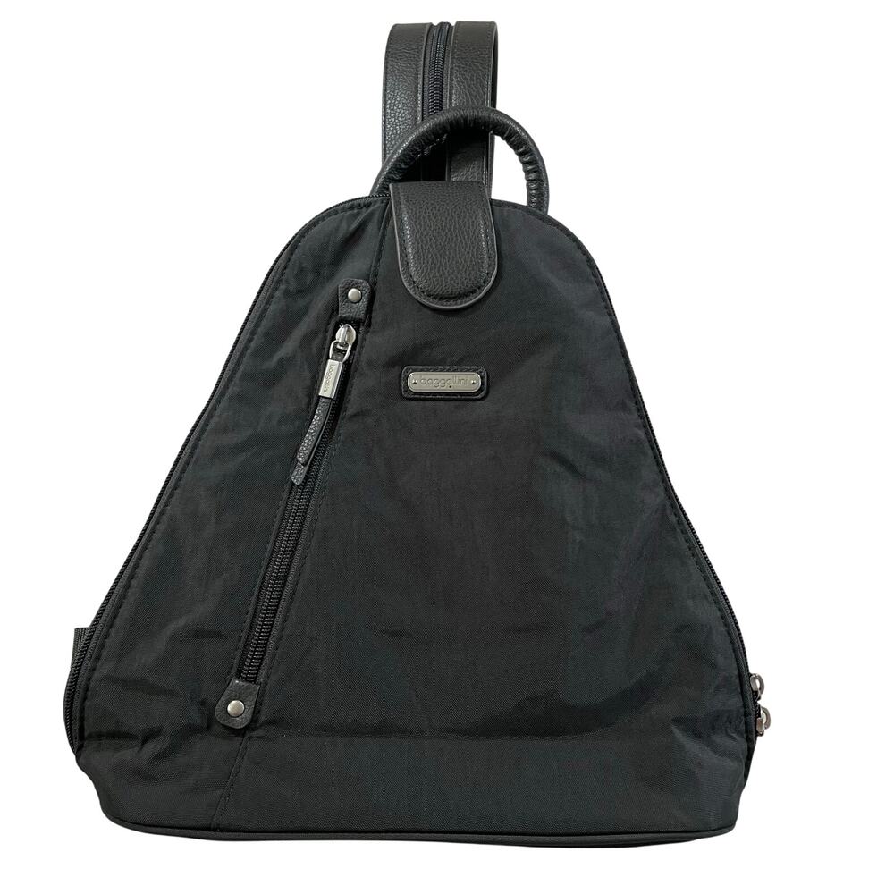 Baggallini Dark Grey Convertible Backpack OS Travel Pockets